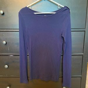 GAP Long Sleeve Navy Boat Neck T